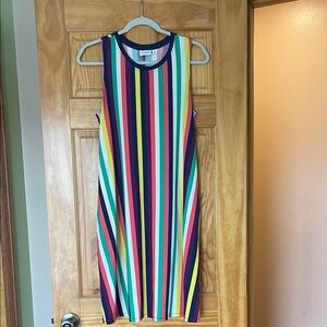 LuLaRoe Colorful Striped Midi Dress